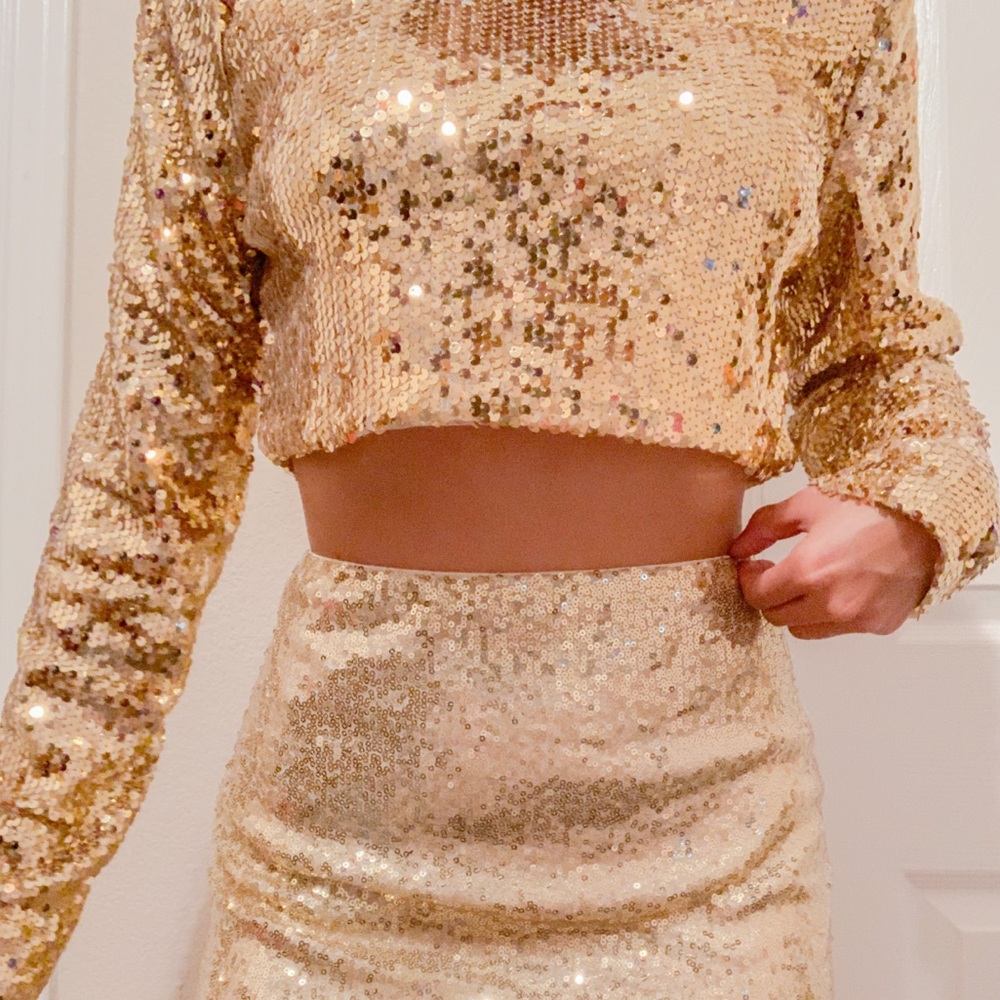 Gold Sequin Long Sleeve